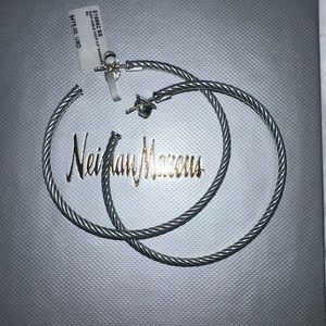 Brand New David Yurman Silver Hoop Earrings